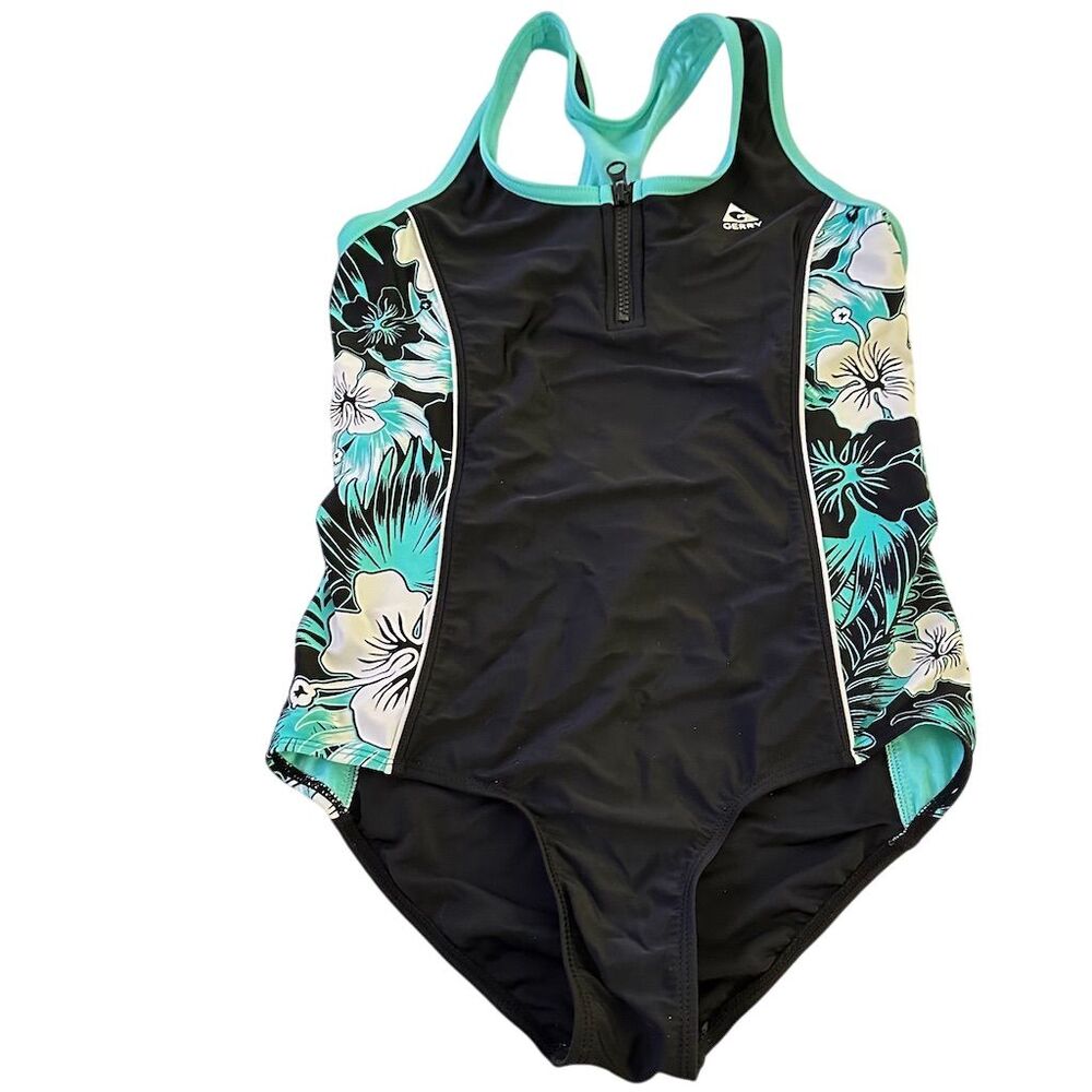 Gerry 16 Plus size  Floral One Piece Swimsuit Keyhole Back Multicolor‎